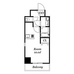 THERESIDENCEIMAIKEEAST ワンルームの間取図画像