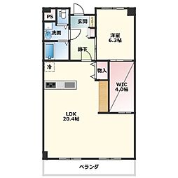 OS・SKYレスカール大久手 2LDKの間取図画像