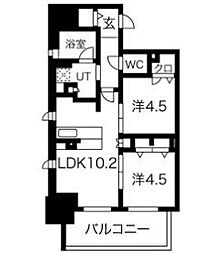 プレサンスロジェ名古屋久屋大通公園 2LDKの間取図画像