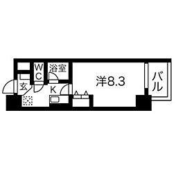 ヒルズ新栄2号館 1Kの間取図画像