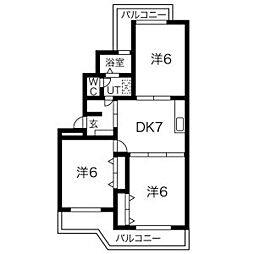 シェラ光が丘A棟 3DKの間取図画像