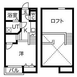 Creo六番町 1Kの間取図画像