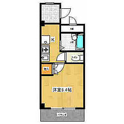 レジデンスオーミ第2 1Kの間取図画像