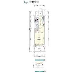 プレサンスジェネ丸の内 1Kの間取図画像