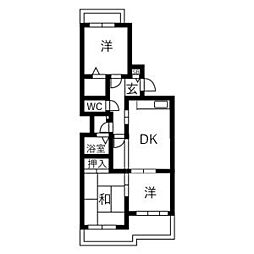 パーク・ノヴァ貴船 3DKの間取図画像