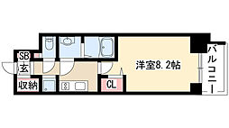 プレサンス広小路通パルス 1Kの間取図画像