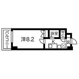 プログレッソ鶴舞 1Kの間取図画像