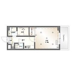 サンハイム新守山 1Kの間取図画像