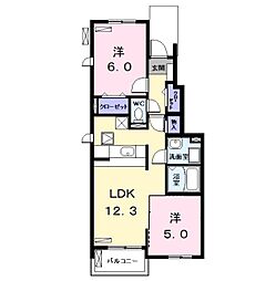 アルポンテ2 2LDKの間取図画像