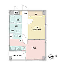 アーバンラックス今池 1LDKの間取図画像