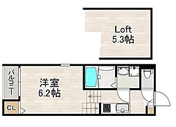 ハーモニーテラス切戸町3 1Kの間取図画像