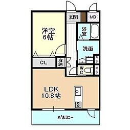 ディアコート7 1LDKの間取図画像