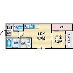 仮称)ハーモニーテラス西野町二丁目A 1LDKの間取図画像