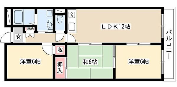 スカイヒルズKawai 601｜愛知県名古屋市名東区小池町(賃貸マンション3LDK・6階・66.00㎡)の写真 その2