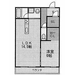 カステッロエレガンテ 1LDKの間取図画像