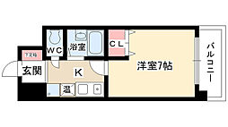 ソレイユ上社 1Kの間取図画像