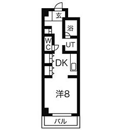 メゾンラフィネ2 1DKの間取図画像