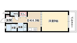 ベルコート 1Kの間取図画像
