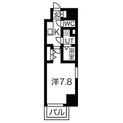 エスリード金山リュクス 1Kの間取図画像