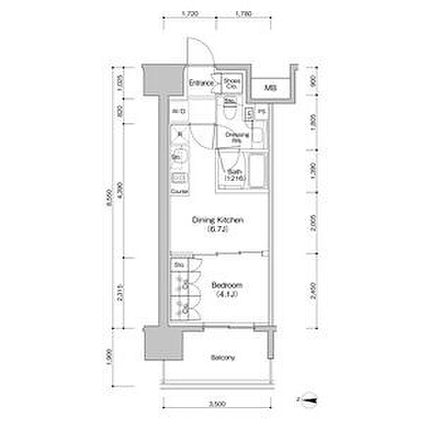 ザ・パークハビオ新栄 705｜愛知県名古屋市中区新栄１丁目(賃貸マンション1DK・7階・29.12㎡)の写真 その2