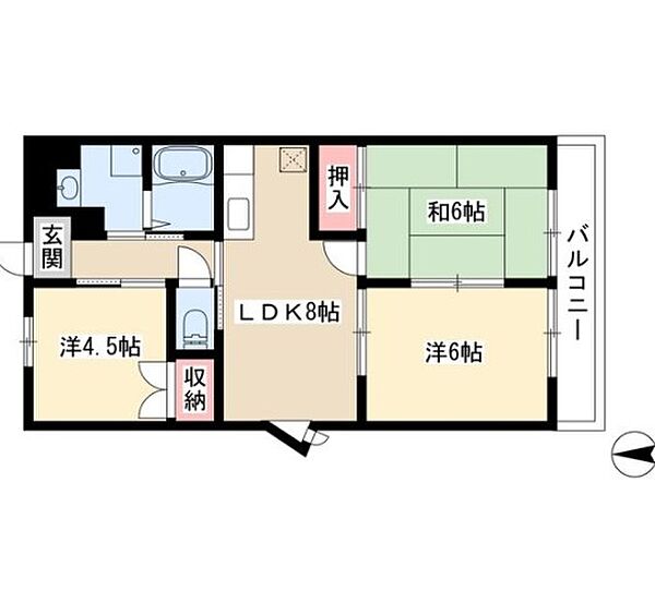 ザ・シティ 203｜愛知県名古屋市中村区諏訪町１丁目(賃貸アパート3LDK・2階・53.46㎡)の写真 その2