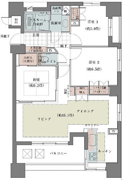 リエトコート丸の内 0309｜愛知県名古屋市中区丸の内３丁目(賃貸マンション3LDK・3階・77.40㎡)の写真 その2