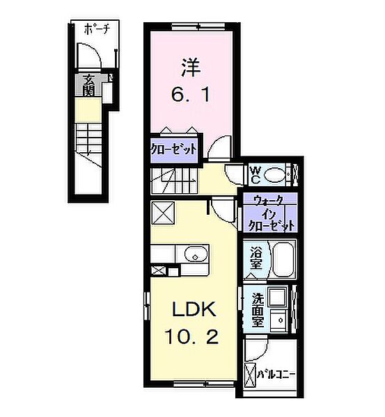 Ｋａｌｍｉａ（カルミア） 203｜愛知県名古屋市中川区服部２丁目(賃貸アパート1LDK・2階・44.88㎡)の写真 その2