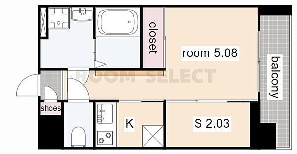 エステシア上前津 505｜愛知県名古屋市中区橘１丁目(賃貸マンション1SK・5階・24.90㎡)の写真 その2