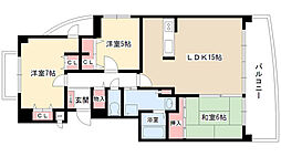 グランデール雅 3LDKの間取図画像