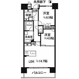 ザ・プラセシオン名古屋駅 2LDKの間取図画像