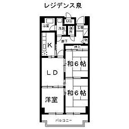 レジデンス泉 3LDKの間取図画像