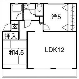 ハビタブル森本A棟 2LDKの間取図画像