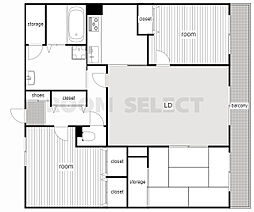 グランドハイリス本山 3LDKの間取図画像