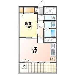 シャトレ北山 1LDKの間取図画像