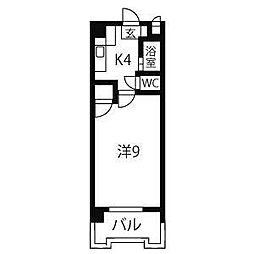 ピュアグリーン高社 1Kの間取図画像