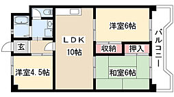 第2信栄ハイツ 3LDKの間取図画像