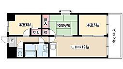 リバーパーク植田東 3Kの間取図画像