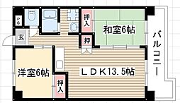 ヴィラ街苑 2LDKの間取図画像