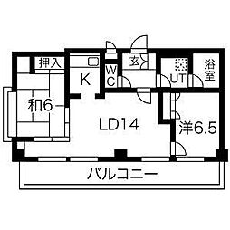 錦ハーモニー 2LDKの間取図画像