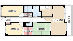 ランドマーク2 3LDKの間取図画像