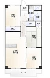 ラモール苗代 3LDKの間取図画像