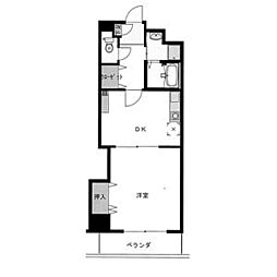 レジデンスカープ今池 1DKの間取図画像