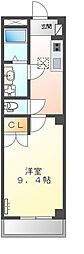 プランドールかの里 1Kの間取図画像