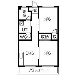 森ビル 1LDKの間取図画像