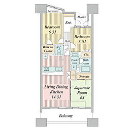 グランカーサ上前津 3LDKの間取図画像