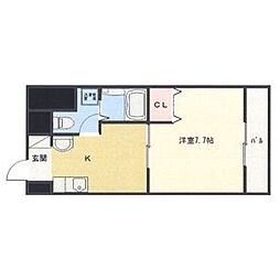 T'sドリーム名駅 1Kの間取図画像