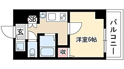 プレサンスナゴヤ桜通ビッグビート 1Kの間取図画像