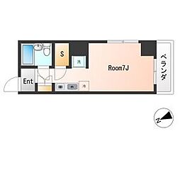 川辺529ビル ワンルームの間取図画像