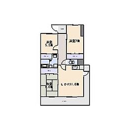 ハイライズ鴨田 3LDKの間取図画像