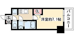 プレサンス久屋大通公園セラフィ 1Kの間取図画像